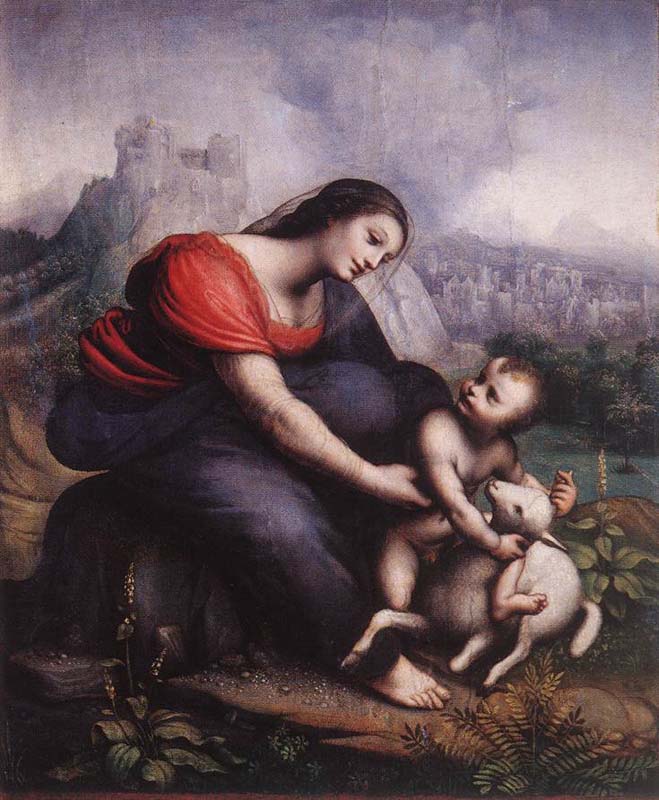 Cesare da Sesto Madonna and Child with the Lamb of God